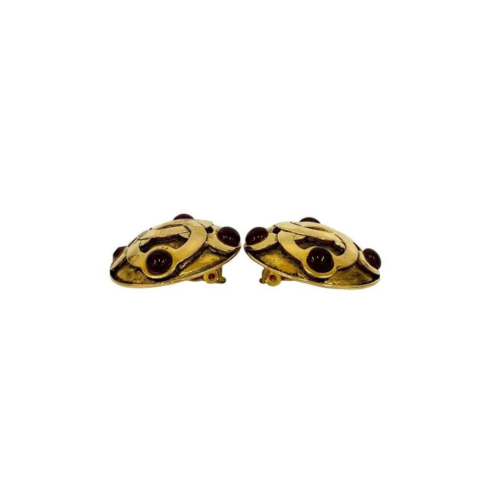 CHANEL Gold Logo Earrings - Picture 3 of 6